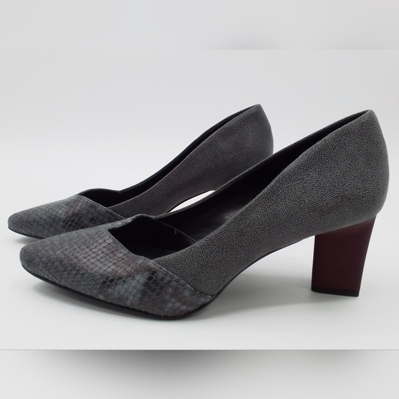 NEW LOGO By Lori Goldstein Womens Kate Color Block Shoes GRAY Snake, US 7.5 M - Picture 1 of 8